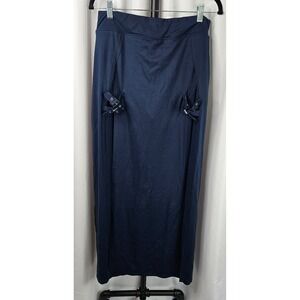 NWT's Halara Women's Double Buckle Front Split Maxi Skirt Skort Navy Blue L Edgy